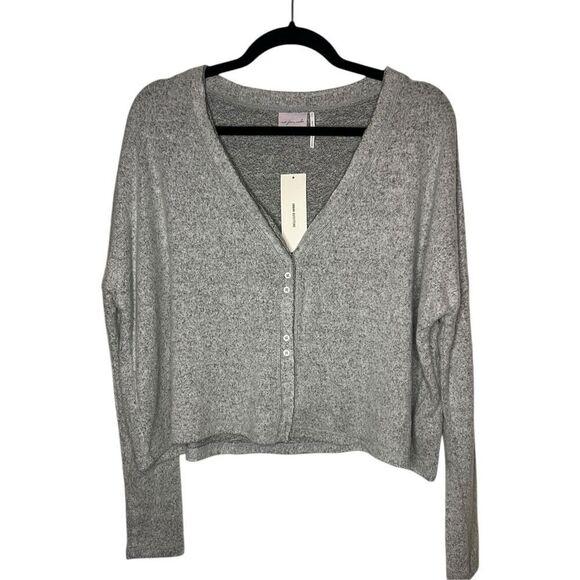 Urban Outfitters Out from Under Women’s Small Knit Sweater Gray Button Front NEW - Picture 1 of 7